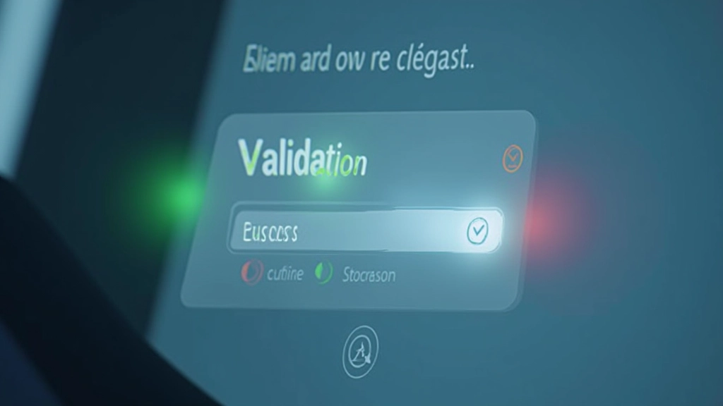 Interface de formulaire montrant des messages de validation en ligne avec codes couleur — vert pour succès, rouge pour erreur, orange pour avertissement